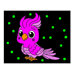 Pobarvana pobarvanka - Pobarvanka ljubke papige