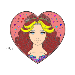 Pobarvana pobarvanka - Pobarvanka ljubke princese v srčku