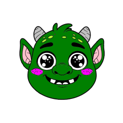 Pobarvana pobarvanka - Pobarvanka ljubke škratove glave