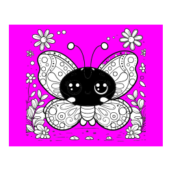 Pobarvana pobarvanka - Pobarvanka ljubkega metuljčka