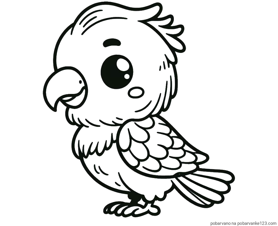 POBARVANA POBARVANKA - Pobarvanka ljubkega papagaja