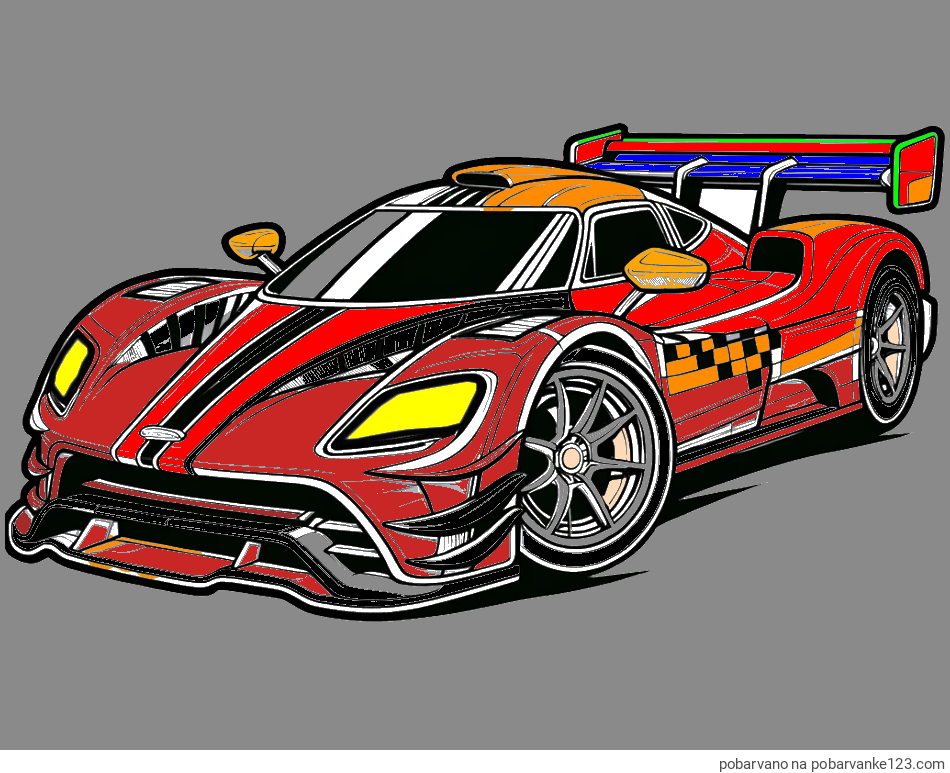 POBARVANA POBARVANKA - Pobarvanka modernega športnega avtomobila