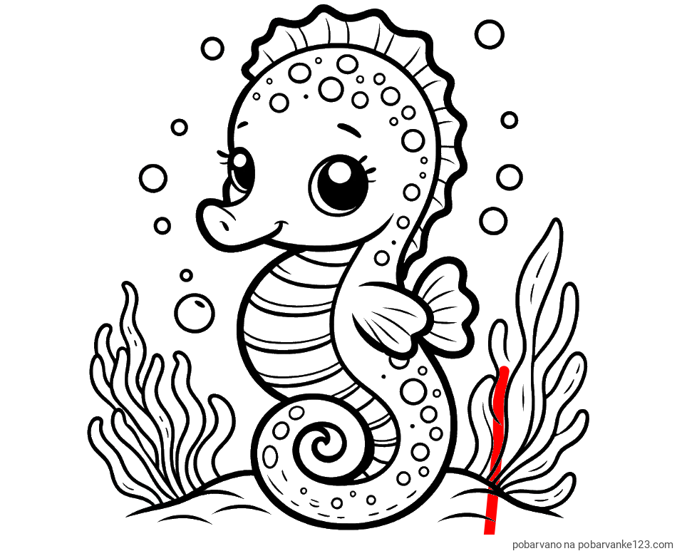 POBARVANA POBARVANKA - Pobarvanka morskega konjička