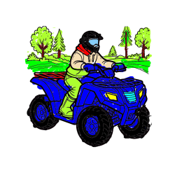 Pobarvana pobarvanka - Pobarvanka motorista na štirikolesniku