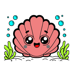 Pobarvana pobarvanka - Pobarvanka nasmejane školjke