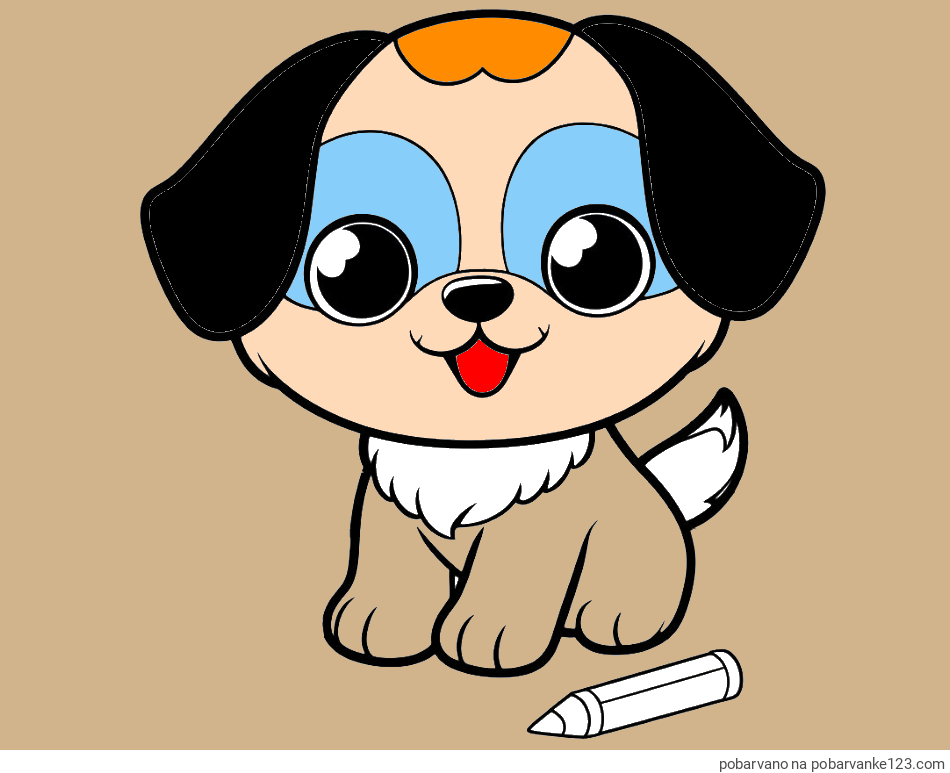 POBARVANA POBARVANKA - Pobarvanka prikupnega kužka