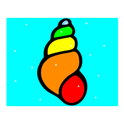 Pobarvana pobarvanka - Pobarvanka školjke morskega polžka