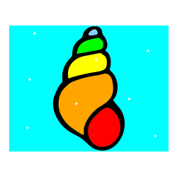 Pobarvana pobarvanka - Pobarvanka školjke morskega polžka