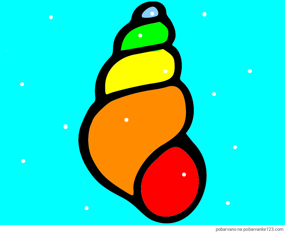 POBARVANA POBARVANKA - Pobarvanka školjke morskega polžka