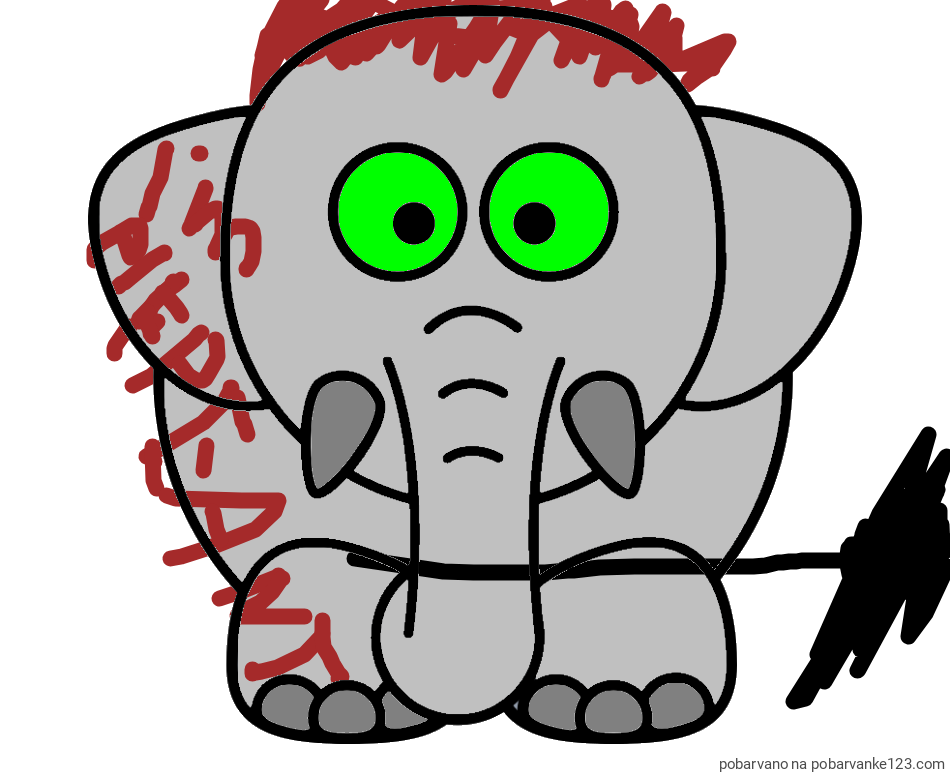 POBARVANA POBARVANKA - Pobarvanka slona
