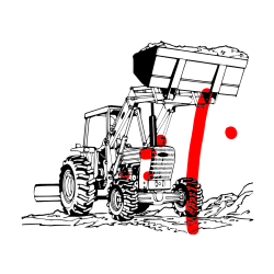 POBARVANA POBARVANKA - Pobarvanka velikega traktorja med prenosom zemljine