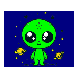 Pobarvana pobarvanka - Pobarvanka vesoljec