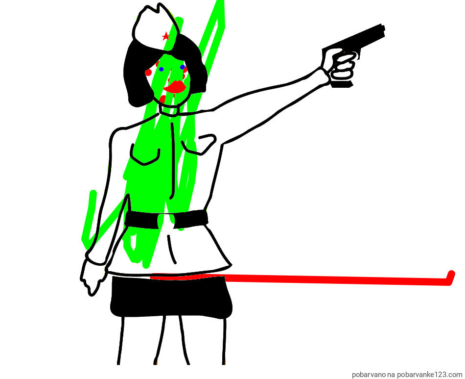 POBARVANA POBARVANKA - Pobarvanka vojakinje partizanke