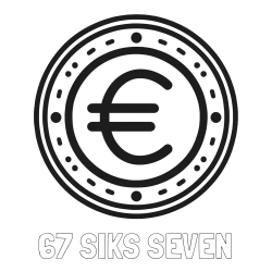 Online izdelana pobarvanka - Pobarvanka imena 67 SIKS SEVEN in pobarvanka evrskega kovanca