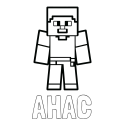 Online izdelana pobarvanka - Pobarvanka imena AHAC in pobarvanka Minecraft figurice