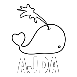 Online izdelana pobarvanka - Pobarvanka imena AJDA in pobarvanka kit