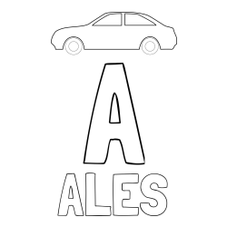 Online izdelana pobarvanka - Pobarvanka imena ALEŠ in pobarvanka črke A