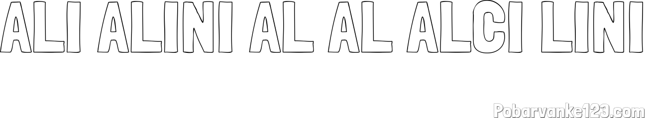 Pobarvanka imena ALI ALINI AL AL ALČI LINI