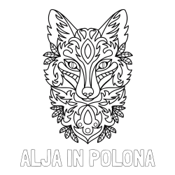 Online izdelana pobarvanka - Pobarvanka imena ALJA IN POLONA in pobarvanka volka - mandale