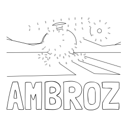 Online izdelana pobarvanka - Pobarvanka imena AMBROŽ in pobarvanka helikopterja - poveži številke