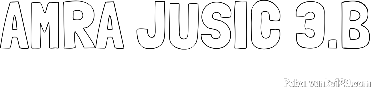 Pobarvanka imena AMRA JUSIĆ 3.B