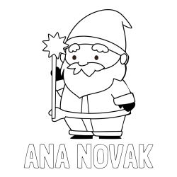 Online izdelana pobarvanka - Pobarvanka imena ANA NOVAK in dedek Mraz