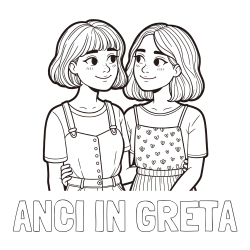 Online izdelana pobarvanka - Pobarvanka imena ANČI IN GRETA in pobarvanka dveh najboljših prijateljic