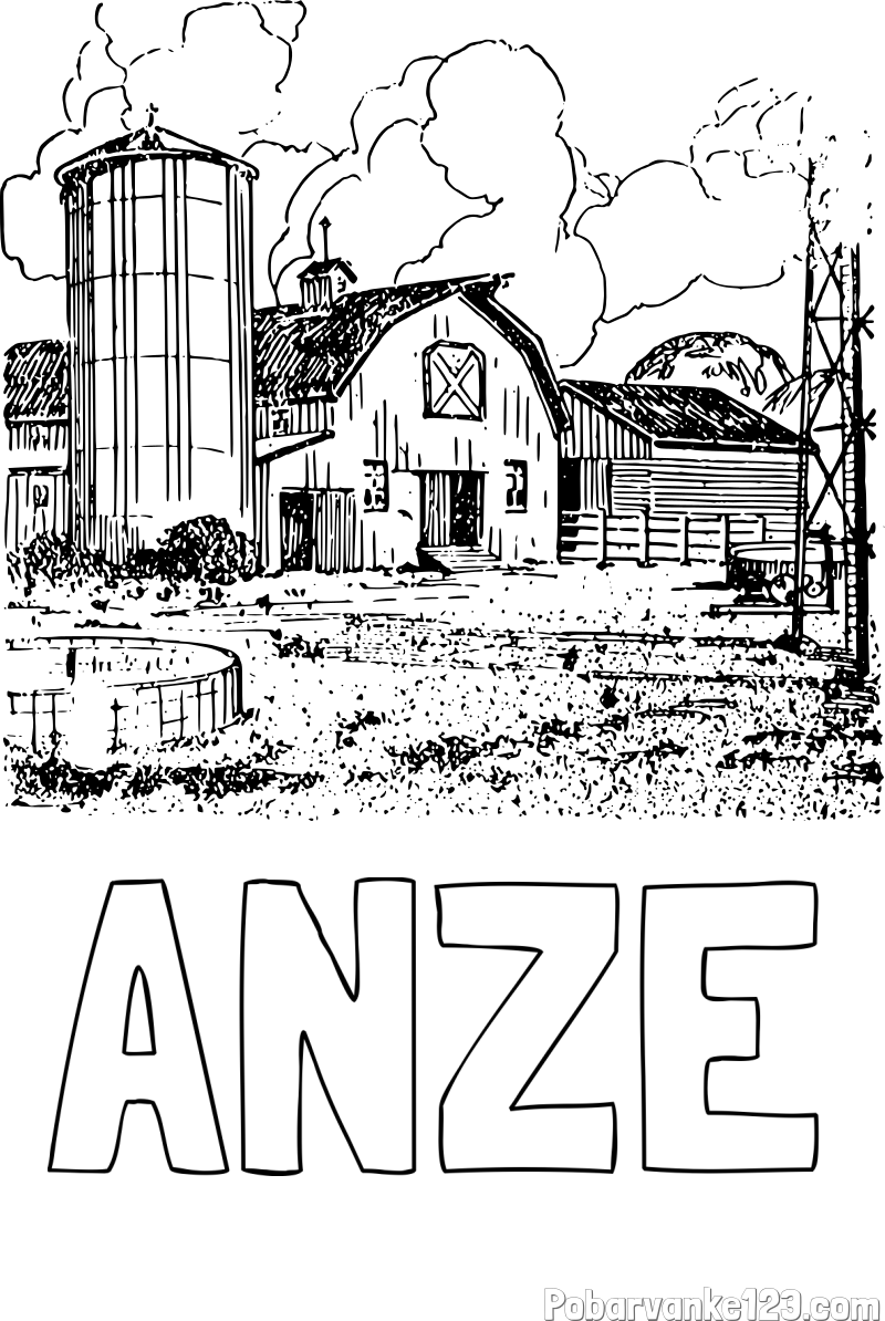 Pobarvanka imena ANZE in pobarvanka velikega senika ter silosa