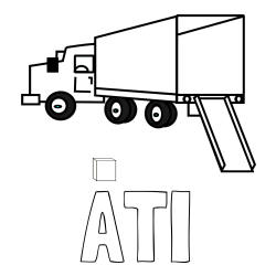 Online izdelana pobarvanka - Pobarvanka imena ATI in pobarvanka velikega tovornjaka pri nakladanju