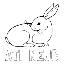 Online izdelana pobarvanka - Pobarvanka imena ATI  NEJC in pobarvanka zajčka, ki je nekaj opazil