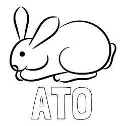 Online izdelana pobarvanka - Pobarvanka imena ATO in pobarvanka majhnega zajčka