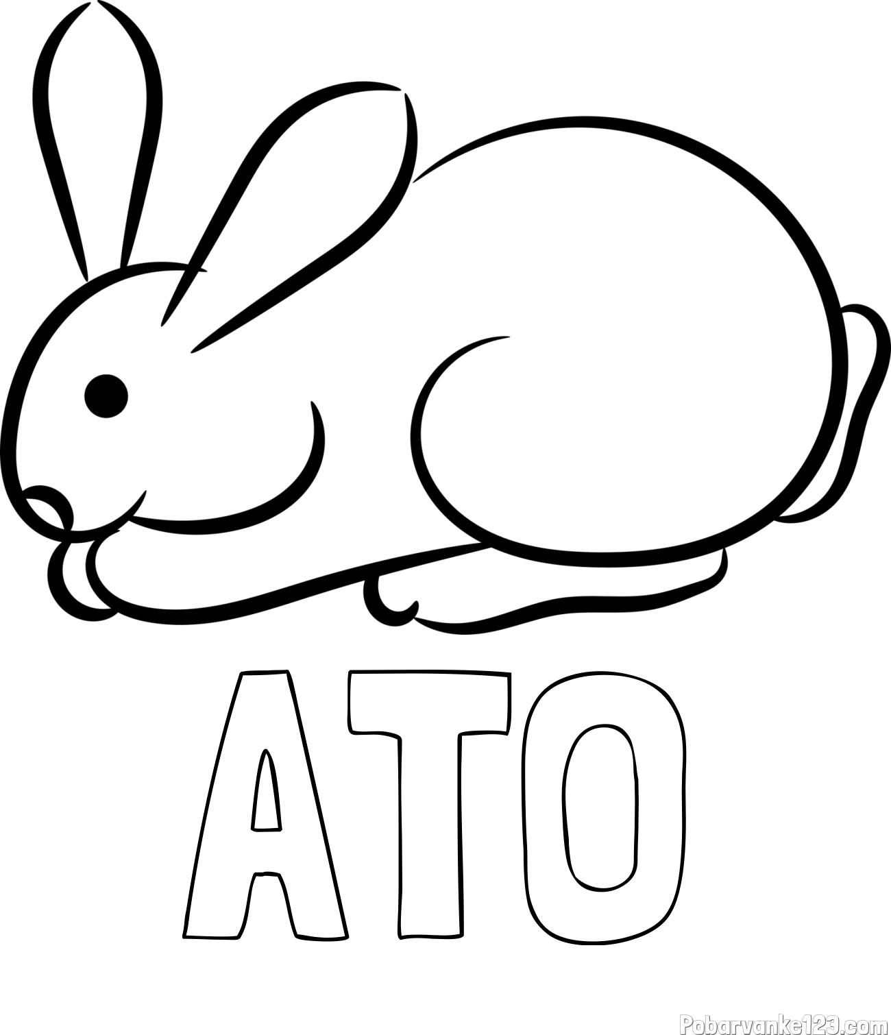 Pobarvanka imena ATO in pobarvanka majhnega zajčka