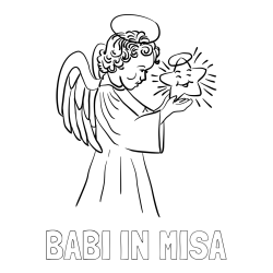 Online izdelana pobarvanka - Pobarvanka imena BABI IN MIŠA in pobarvanka angela z zvezdo