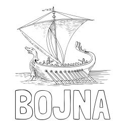 Online izdelana pobarvanka - Pobarvanka imena BOJNA in pobarvanka stare bojne ladje - galeje