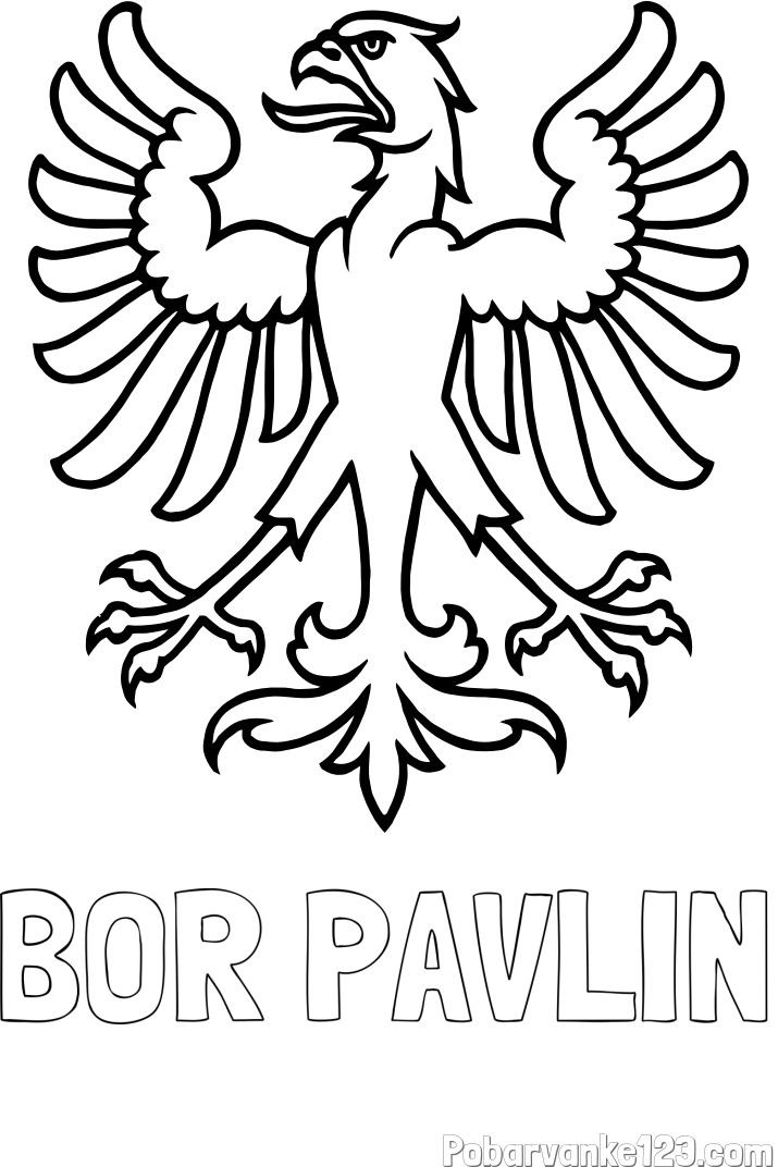 Pobarvanka imena BOR PAVLIN in otroška pobarvanka orla