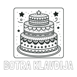 Online izdelana pobarvanka - Pobarvanka imena BOTRA KLAVDIJA in pobarvanka slastne torte
