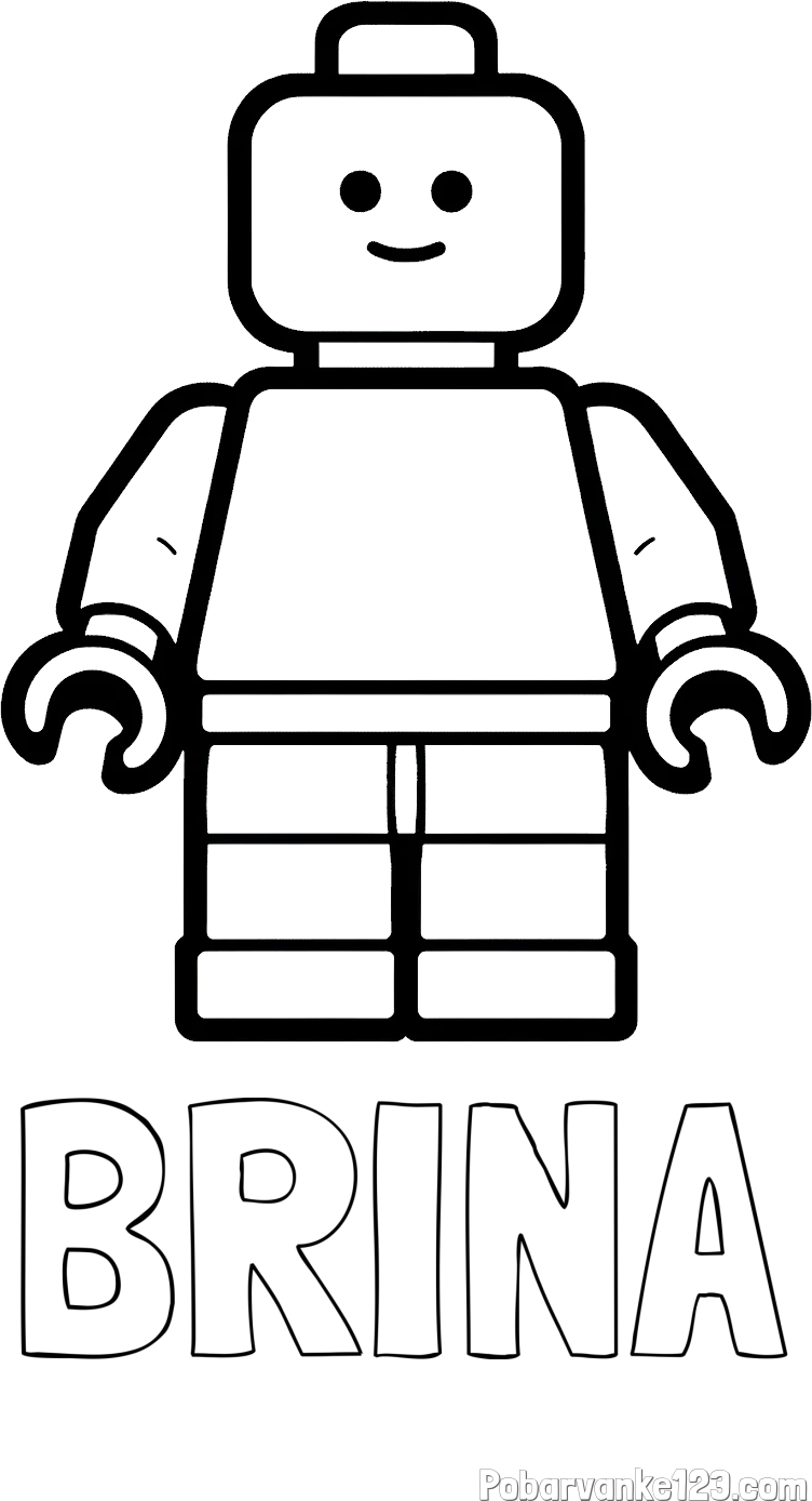 Pobarvanka imena BRINA in pobarvanka LEGO figurice fanta