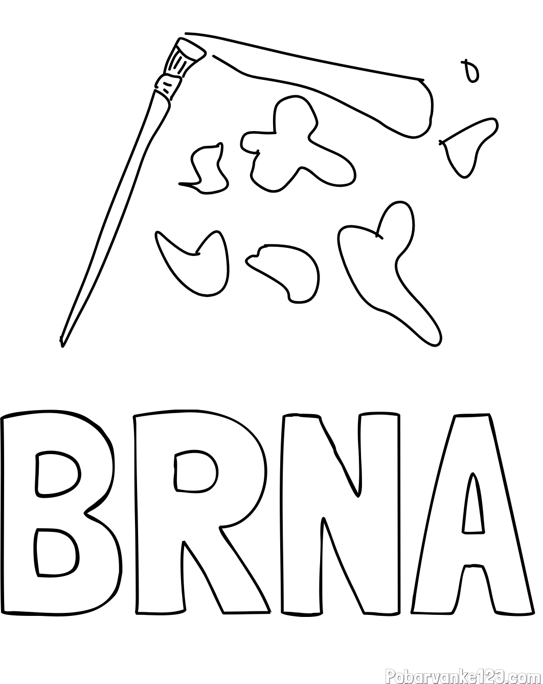 Pobarvanka imena BRNA in copic in packe