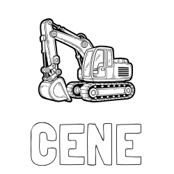Online izdelana pobarvanka - Pobarvanka imena CENE in pobarvanka velikega delovnega stroja - bagra