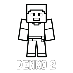 Pobarvanka imena DENKO 2 in pobarvanka Minecraft figurice