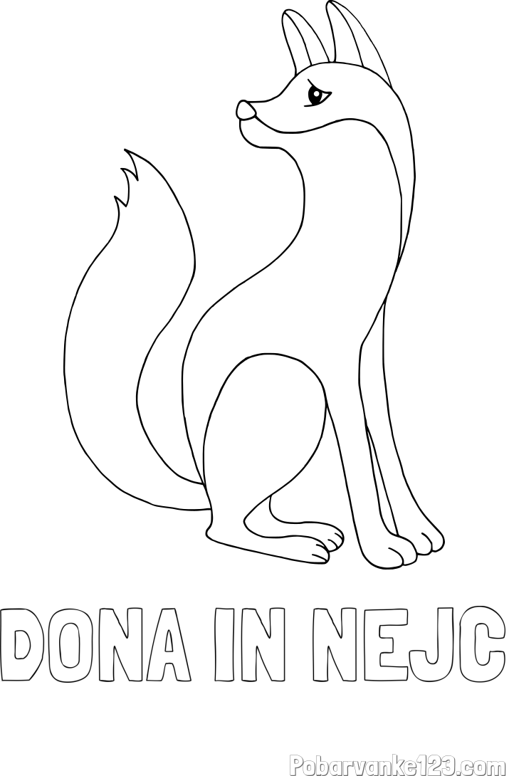 Pobarvanka imena DONA IN NEJC in pobarvanka ljubke lisičke