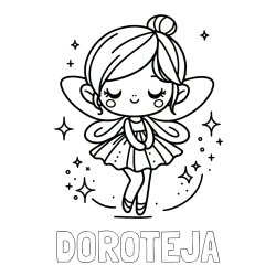 Online izdelana pobarvanka - Pobarvanka imena DOROTEJA in otroška pobarvanka čarobne vile