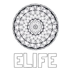 Online izdelana pobarvanka - Pobarvanka imena ELIFE in mandale 4