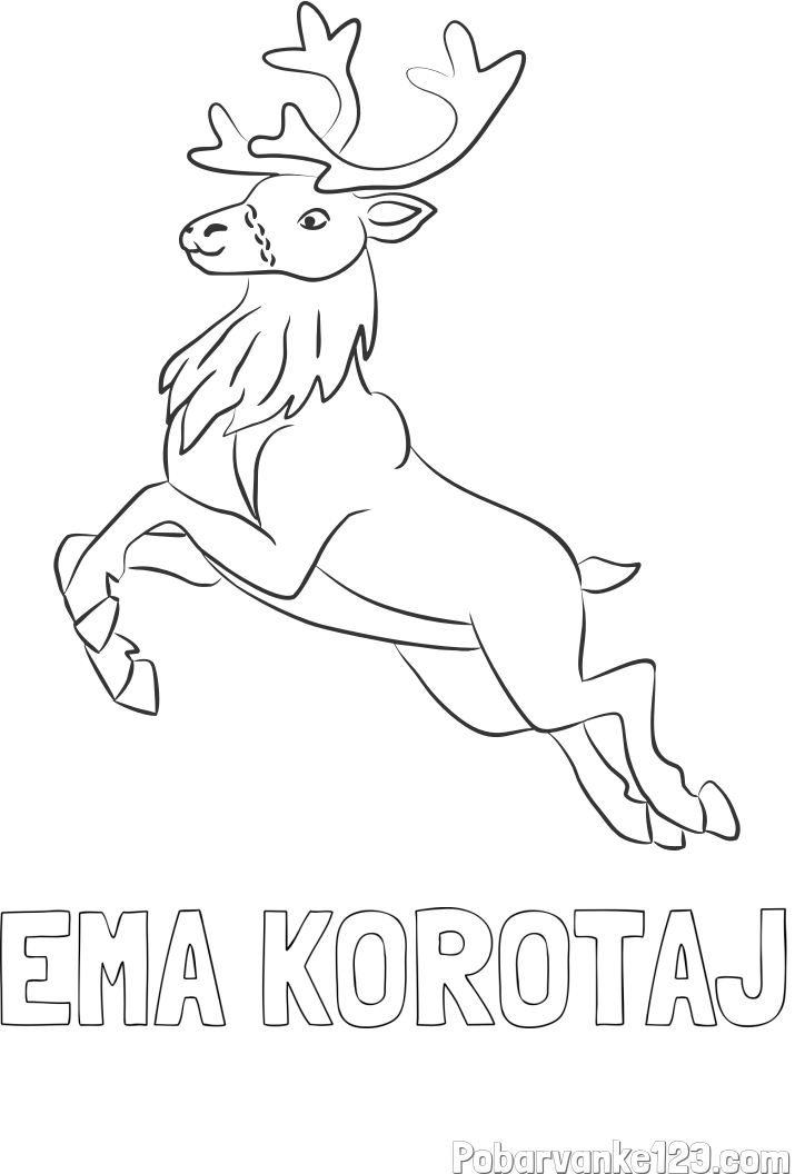 Pobarvanka imena EMA KOROTAJ in pobarvanka jelenčka Rudolfa