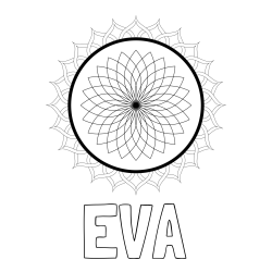 Online izdelana pobarvanka - Pobarvanka imena EVA in pobarvanka mandale 2