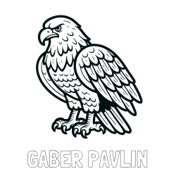 Pobarvanka imena GABER PAVLIN in pobarvanka orla
