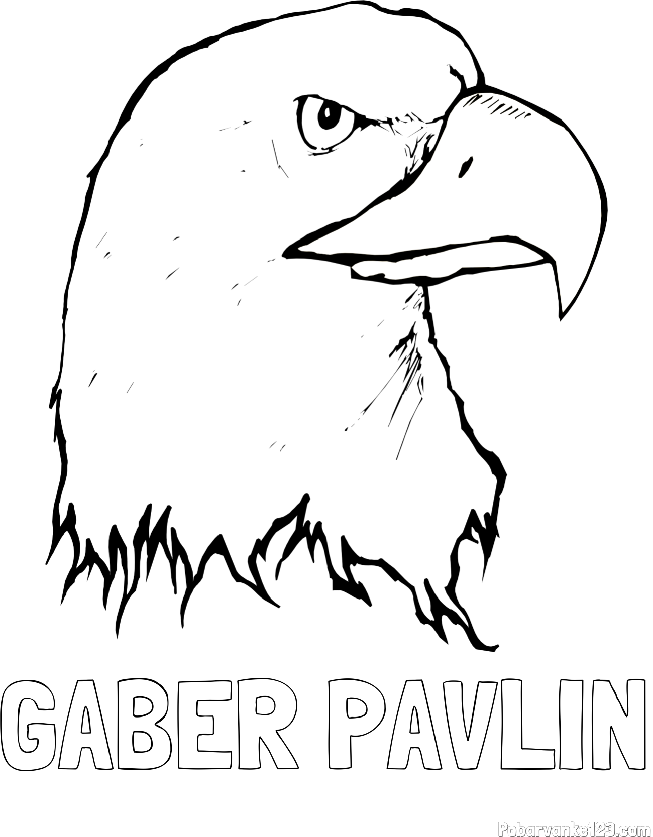 Pobarvanka imena GABER PAVLIN in pobarvanka orlove glave