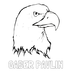 Online izdelana pobarvanka - Pobarvanka imena GABER PAVLIN in pobarvanka orlove glave