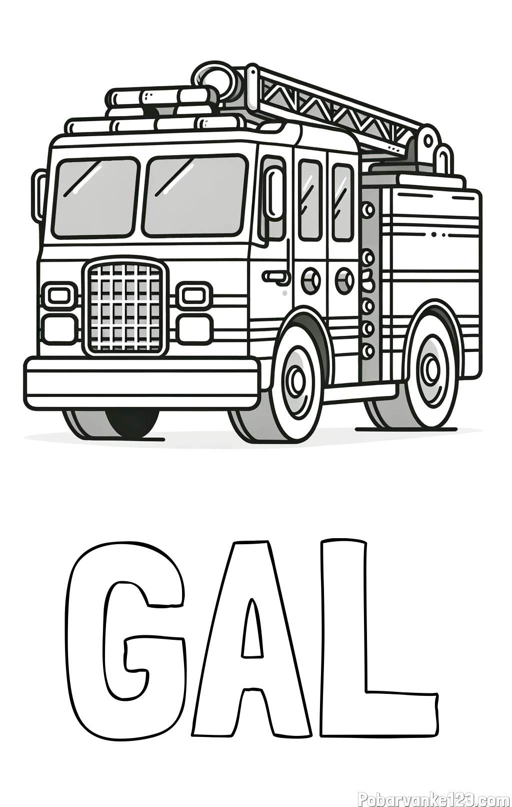 Pobarvanka imena GAL in pobarvanka velikega gasilskega avta