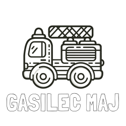 Pobarvanka imena GASILEC MAJ in pobarvanka gasilski avto